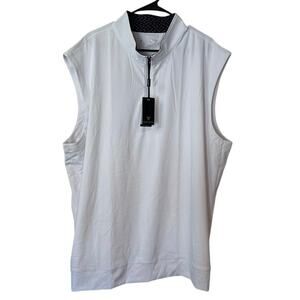 Maelreg Mens Print Collar Quarter 1/4 Zip Golf Performance Vest Size 3XL Stretch